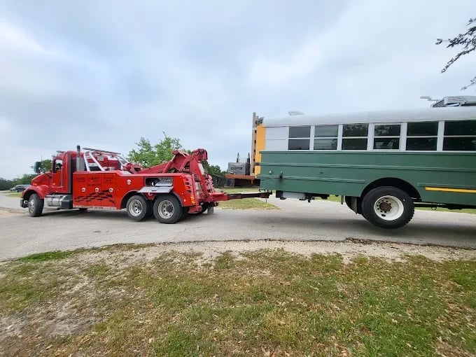 Towing a bus