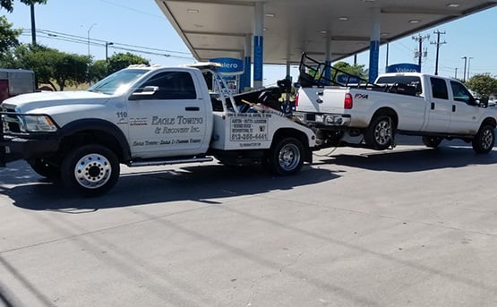 Towing from a gas station